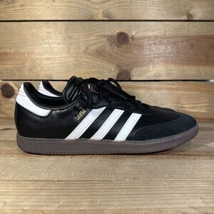 NEW Mens Size 11.5 Adidas Samba Indoor “Black White Gum” Low Top Sneakers IH8600